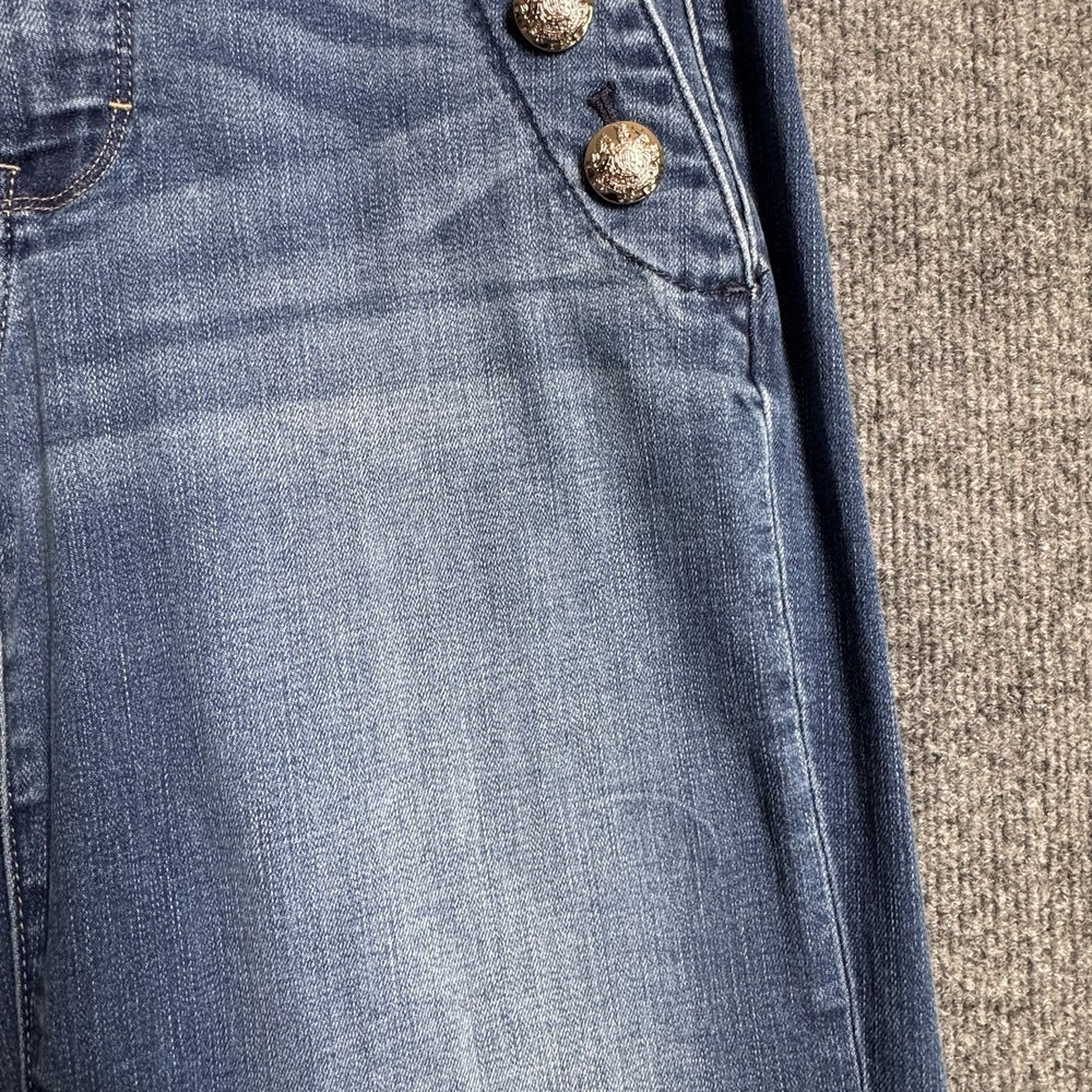 White House Black Market Jeans 8 Blue High Rise Wide Leg Sailor Mariner 70s - Picture 8 of 12